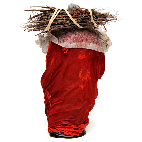 Neapolitan Nativity figurine, young woman with wood bundle, 30cm 5