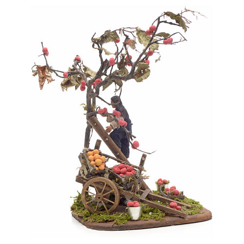 Cena colheita de maçãs para presépio napolitano figuras 10 cm altura média 1