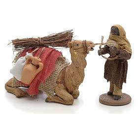 Neapolitan Nativity figurine, camel driver and camel 10cm