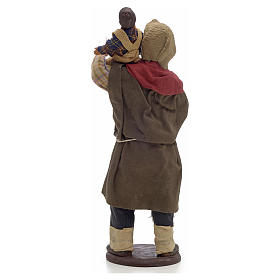 Uomo con bimbo in spalla 14 cm Presepe Napoli