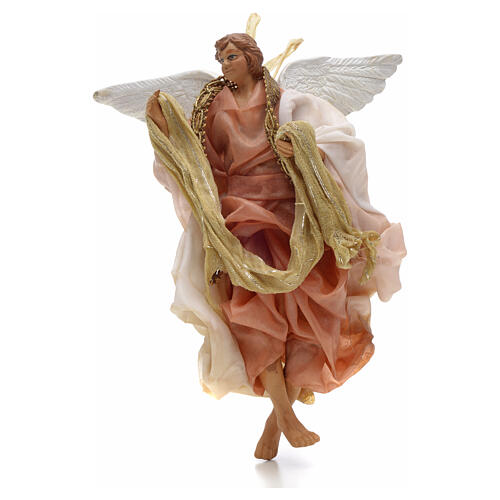 Anjo cor-de-rosa 14 cm presépio Nápoles 3