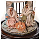 Neapolitan Nativity, Arabian style in glass dome 11x16cm s3