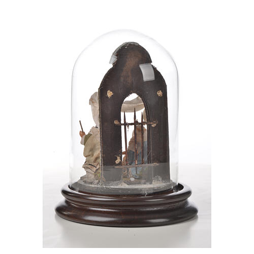 Natività Napoli terracotta stile arabo 11X16 cm campana di vetr 6