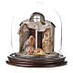 Neapolitan Nativity, Arabian style in glass dome 20x20cm s1