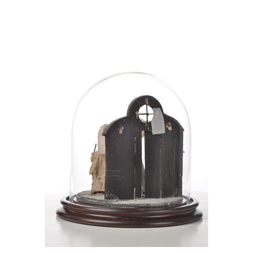 Sainte Famille terre cuite style arable 20x20cm cloche verre 6
