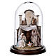 Neapolitan Nativity, Arabian style in glass dome 20x30cm s1