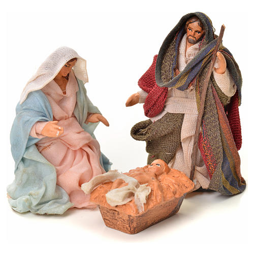 Neapolitan Nativity figurine, Joseph, Mary and baby Jesus, 6 cm 1