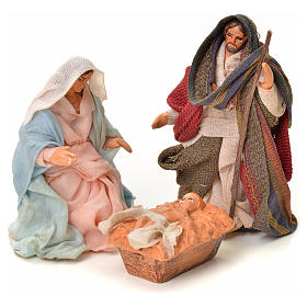 Neapolitan Nativity figurine, Joseph, Mary and baby Jesus, 6 cm