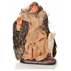 Neapolitan Nativity figurine, man with sheep, 6 cm