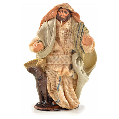 Neapolitan Nativity, Arabian style, man with dog 6cm 1