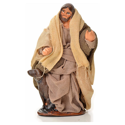 Neapolitan Nativity figurine, man with dog, 6 cm 1