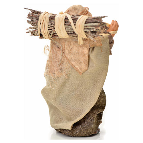 Neapolitan Nativity figurine, man with wood bundle, 6 cm 2