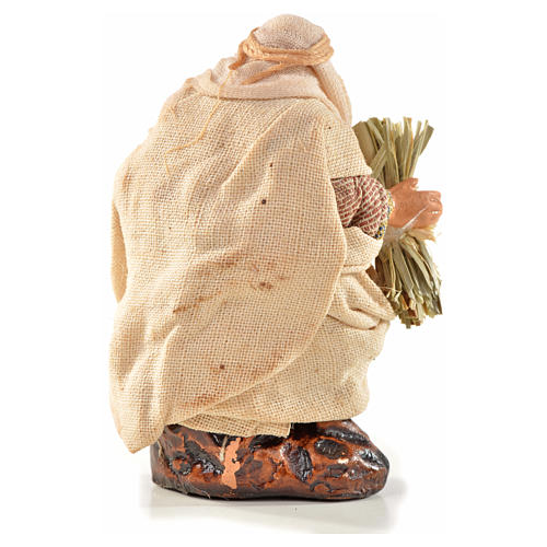 Neapolitan Nativity, Arabian style, man with hay 6cm 2