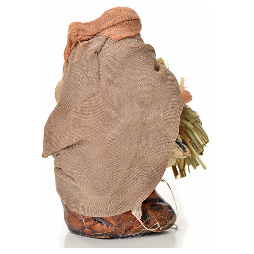 Neapolitan Nativity figurine, man with hay bundle, 6 cm 2