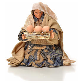 Mujer con cesta de huevos 6cm pesebre napolitano