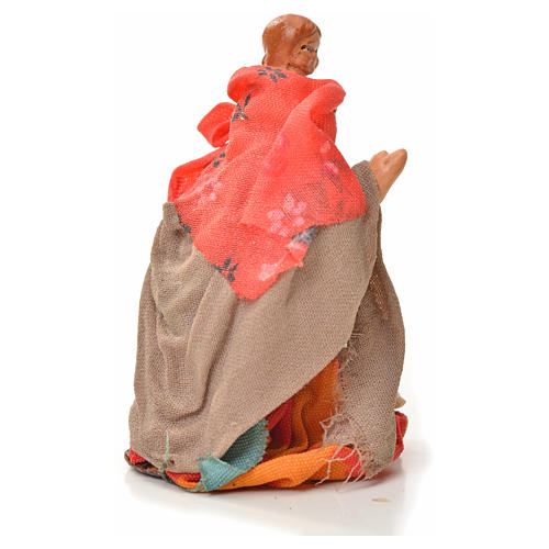Neapolitan Nativity figurine, woman carrying child on shoulders 2