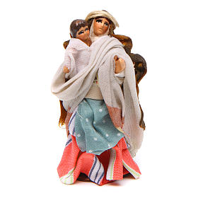 Donna bambino in braccio 6 cm presepe Napoli stile arabo