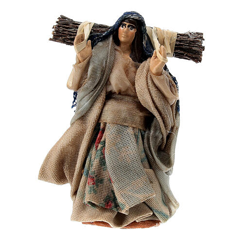 Neapolitan Nativity figurine, woman with bundle, 6 cm 1