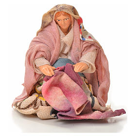 Neapolitan Nativity figurine, kneeling laundress, 6 cm