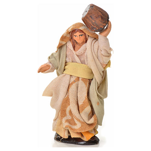 Neapolitan Nativity figurine, woman with cask, 6 cm 1