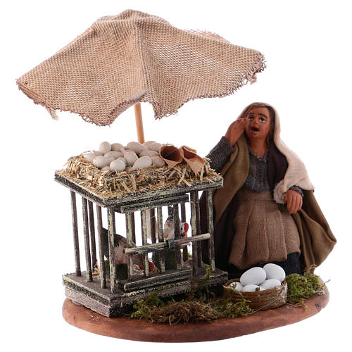 Femme assise avec oeufs 10 cm santon crèche napolitaine 3