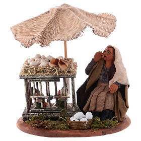 Donna con uova seduta 10 cm presepe napoletano