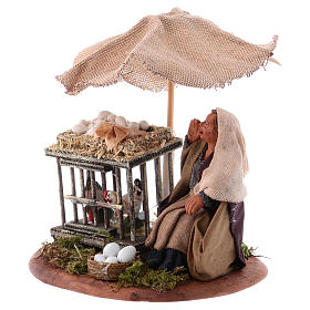 Donna con uova seduta 10 cm presepe napoletano