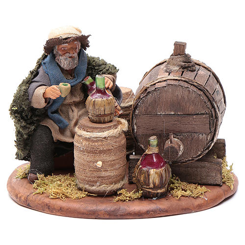 Drunkard with wooden cask, Neapolitan Nativity 10cm 1