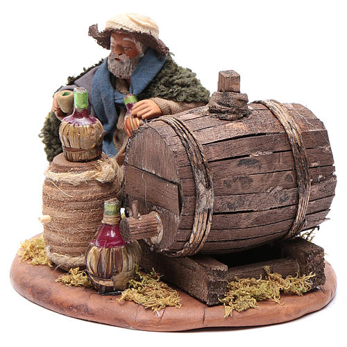 Drunkard with wooden cask, Neapolitan Nativity 10cm 2