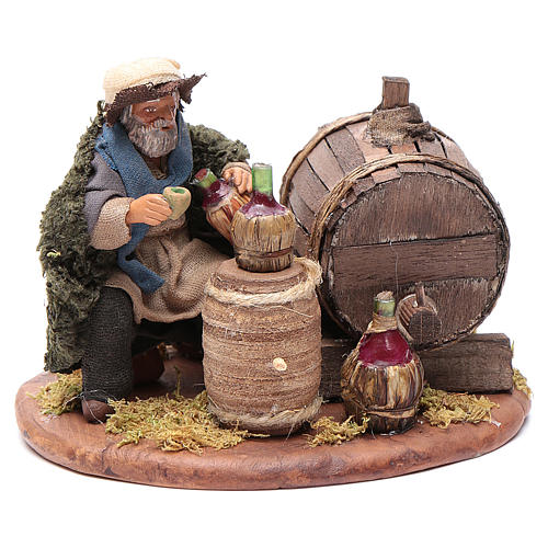 Drunkard with wooden cask, Neapolitan Nativity 10cm 3