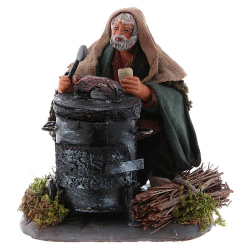 Chestnut seller with fire, Neapolitan Nativity 10cm 1