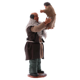 Uomo alza bimbo 10 cm presepe napoletano