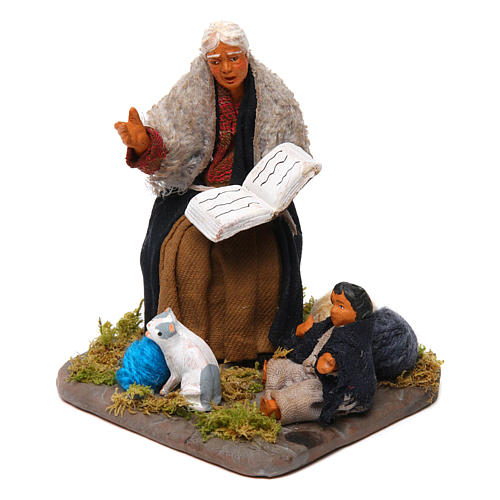 Storyteller with young boy, Neapolitan Nativity 10cm 2
