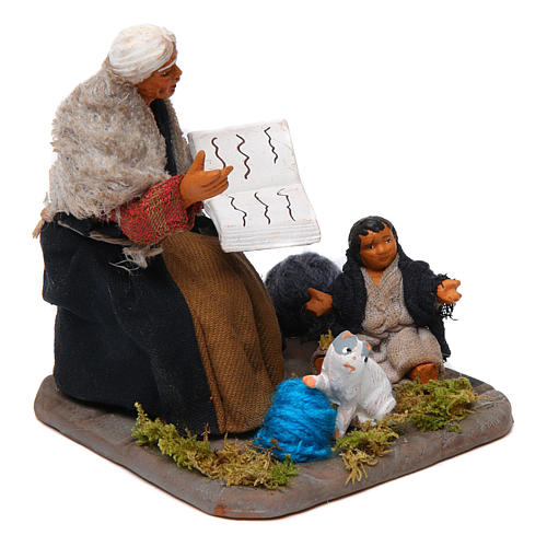 Storyteller with young boy, Neapolitan Nativity 10cm 3