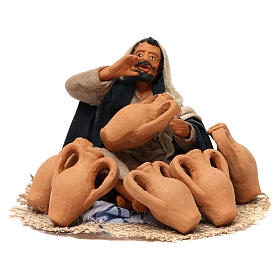 Arabian man with amphorae, Neapolitan Nativity 12cm