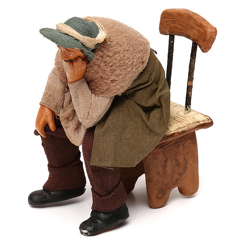 Man thinking, Neapolitan Nativity 12cm 2