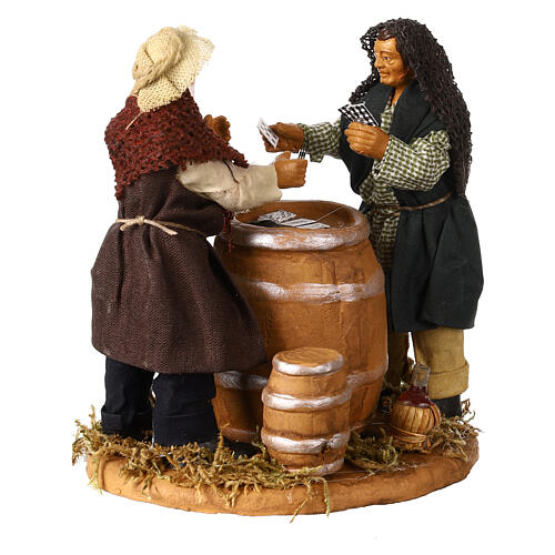 Card players with cask, Neapolitan Nativity 12cm 3
