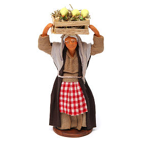 Femme avec caisse de poussins 12 cm crèche Naples