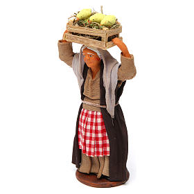Femme avec caisse de poussins 12 cm crèche Naples