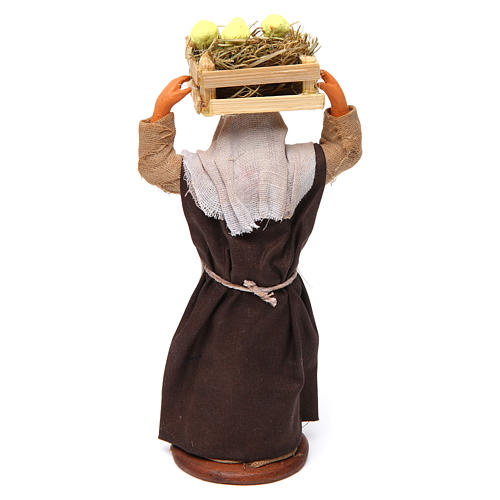 Femme avec caisse de poussins 12 cm crèche Naples 4