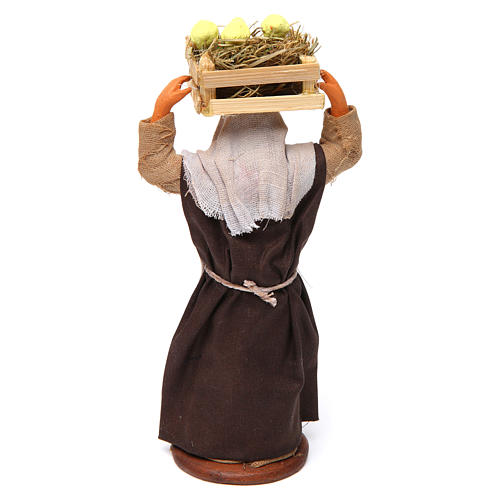 Donna con cassetta di pulcini 12 cm presepe Napoli 4