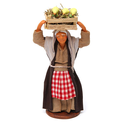 Woman with box of chicks, Neapolitan Nativity 12cm 1
