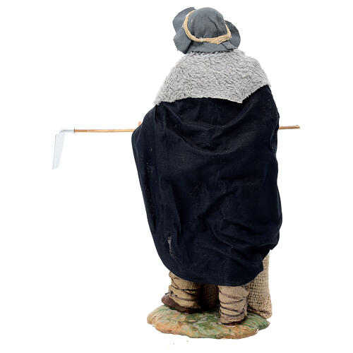 Homem com enxada para presépio napolitano com figuras altura média 24 cm 5