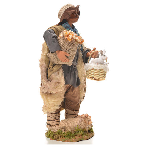 Hombre con cesta de conejos 24 cm belén Nápoles 4