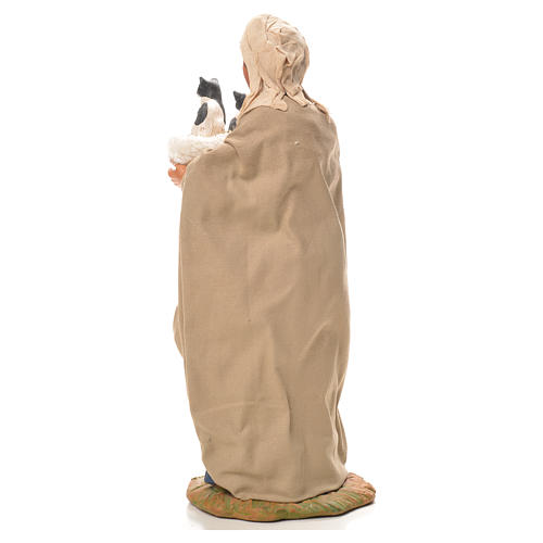 Donna cesto gatti 24 cm presepe napoletano 3