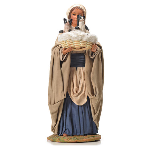 Donna cesto gatti 24 cm presepe napoletano 5