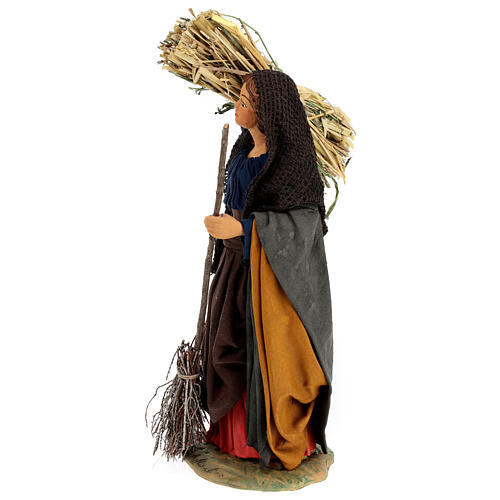 Woman with straw and broom, Neapolitan Nativity 24cm 5