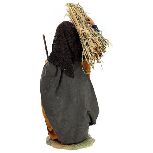 Woman with straw and broom, Neapolitan Nativity 24cm 6