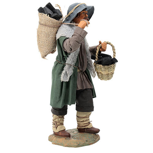 Charcoal burner with sack, Neapolitan nativity figurine 24cm 3