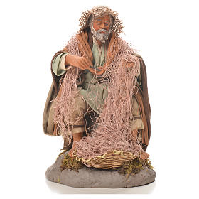 Pescatore fila rete 24 cm presepe napoletano